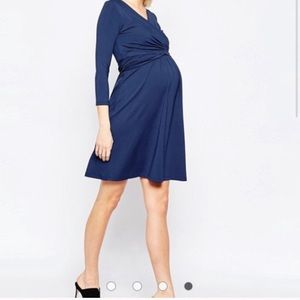 Navy blue Isabella Oliver maternity wrap dress